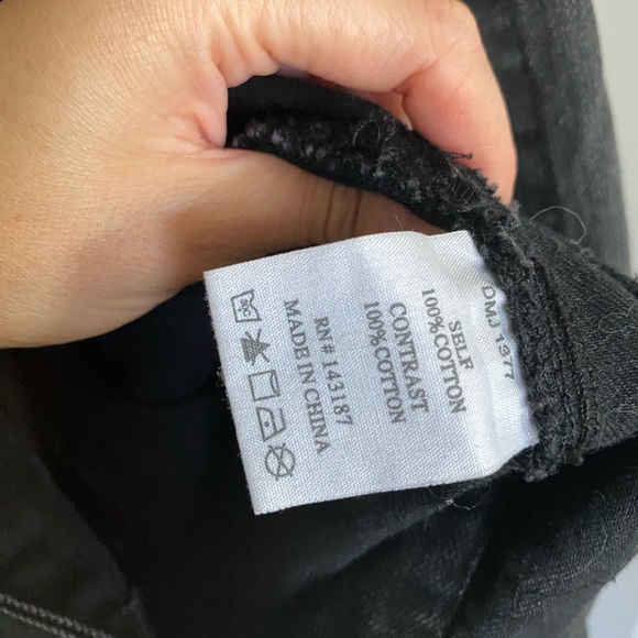 Oversized ripped denim jacket size Large with hoodie - Picture 3 of 3